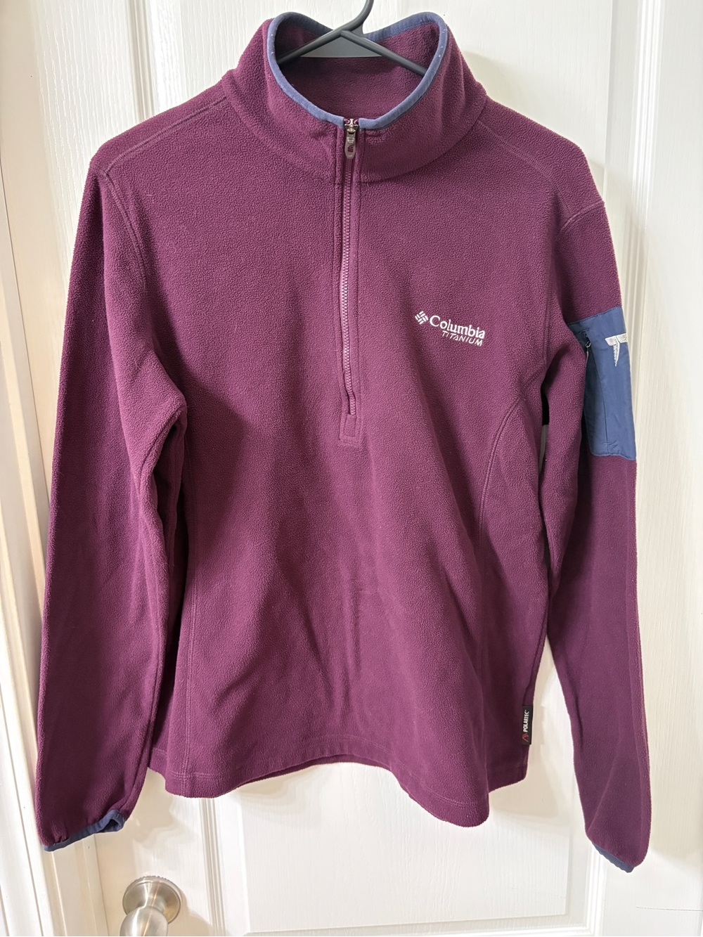 Columbia Titanium Polartec Half Zip Maroon Fleece Size Large